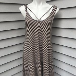 Rue 21 Dress Black Cream Stripped Print Medium